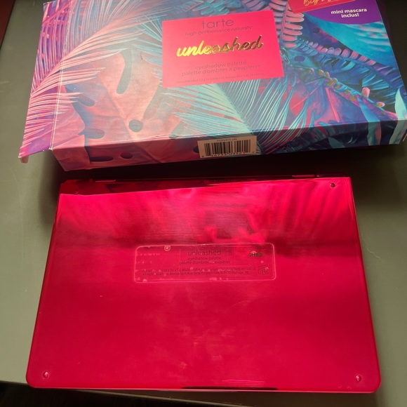 Tarte unleashed palette few colors swatched in box with mascara. - Picture 6 of 9